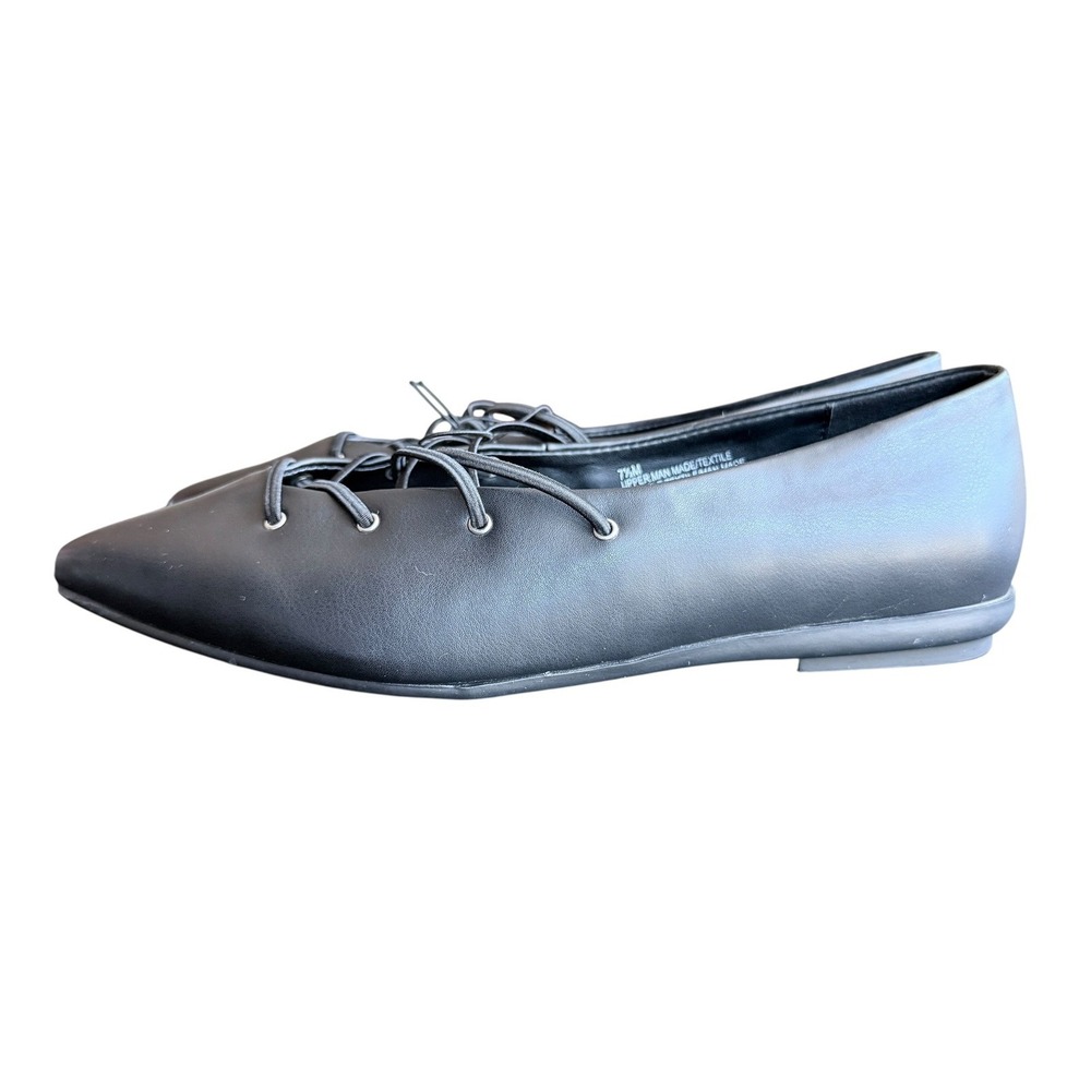 Aerosoles Diletta Black Lace Up Pointed Toe Flats Shoes Womens Size 7.5 M NEW - Picture 6 of 12